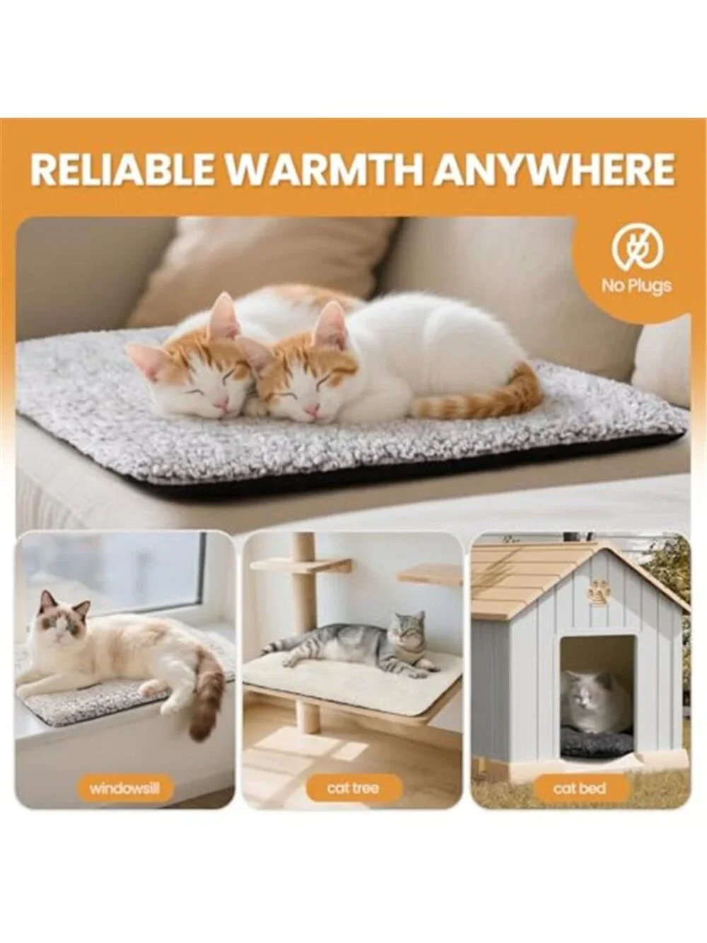 Self Warming Cat Bed Self Heating Cat Dog Mat 24 x 18 inch Extra Warm Thermal